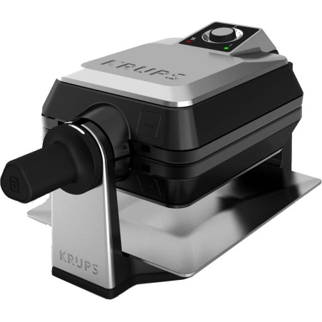 Krups FDD95D10 Waffle Maker - Stylish Black Metal Design for Perfectly Crispy Waffles